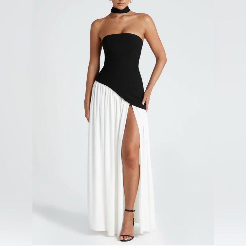 BNWT BABYBOO MALIYAH MAXI DRESS black/white size S